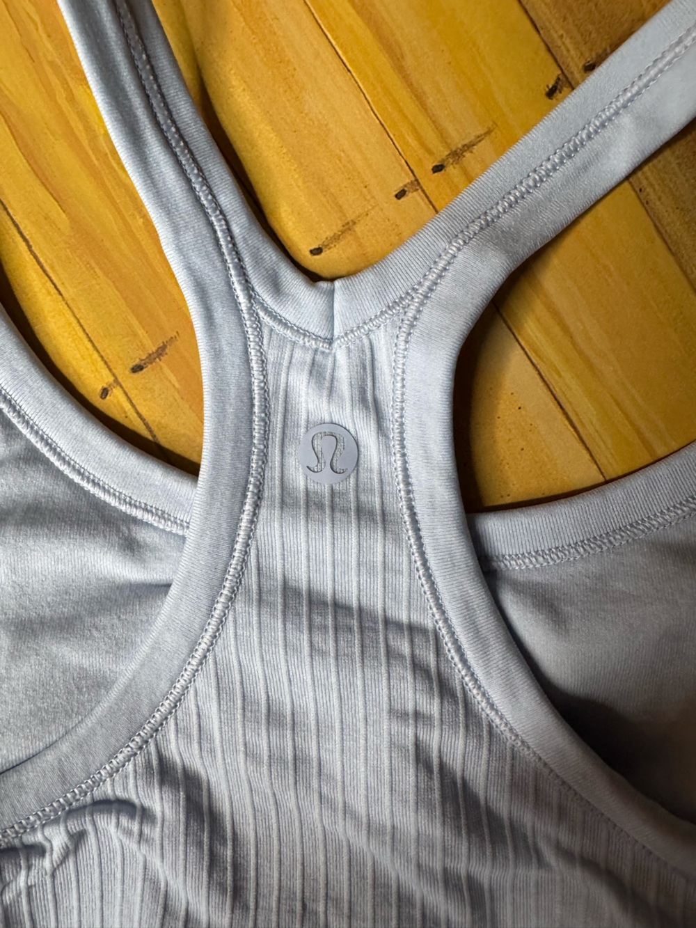 lululemon athletica Pale Gray /light blue / purple Ribbed tank top